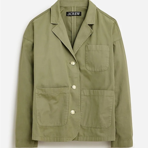 J. Crew Jackets & Blazers - J. Crew Blazer Jacket in Chino Army Military Olive Green Cotton Preppy Classic L